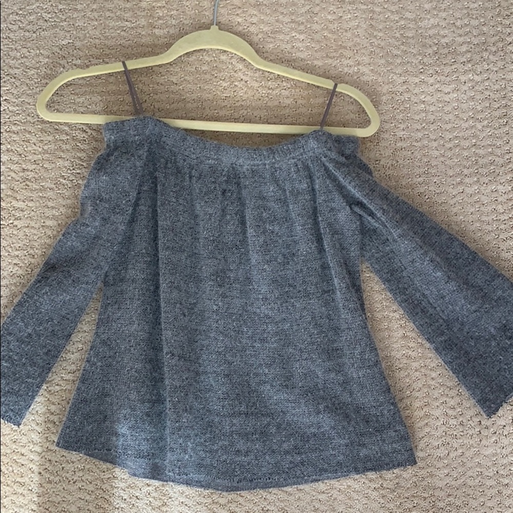 Grey off the shoulder top